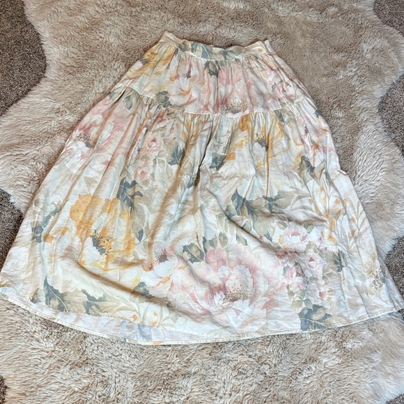 H&M Floral Midi Skirt - Cream and Yellow - Picture 2 of 5